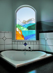 Ensuite Glass Panel, custom tiling and wall painting